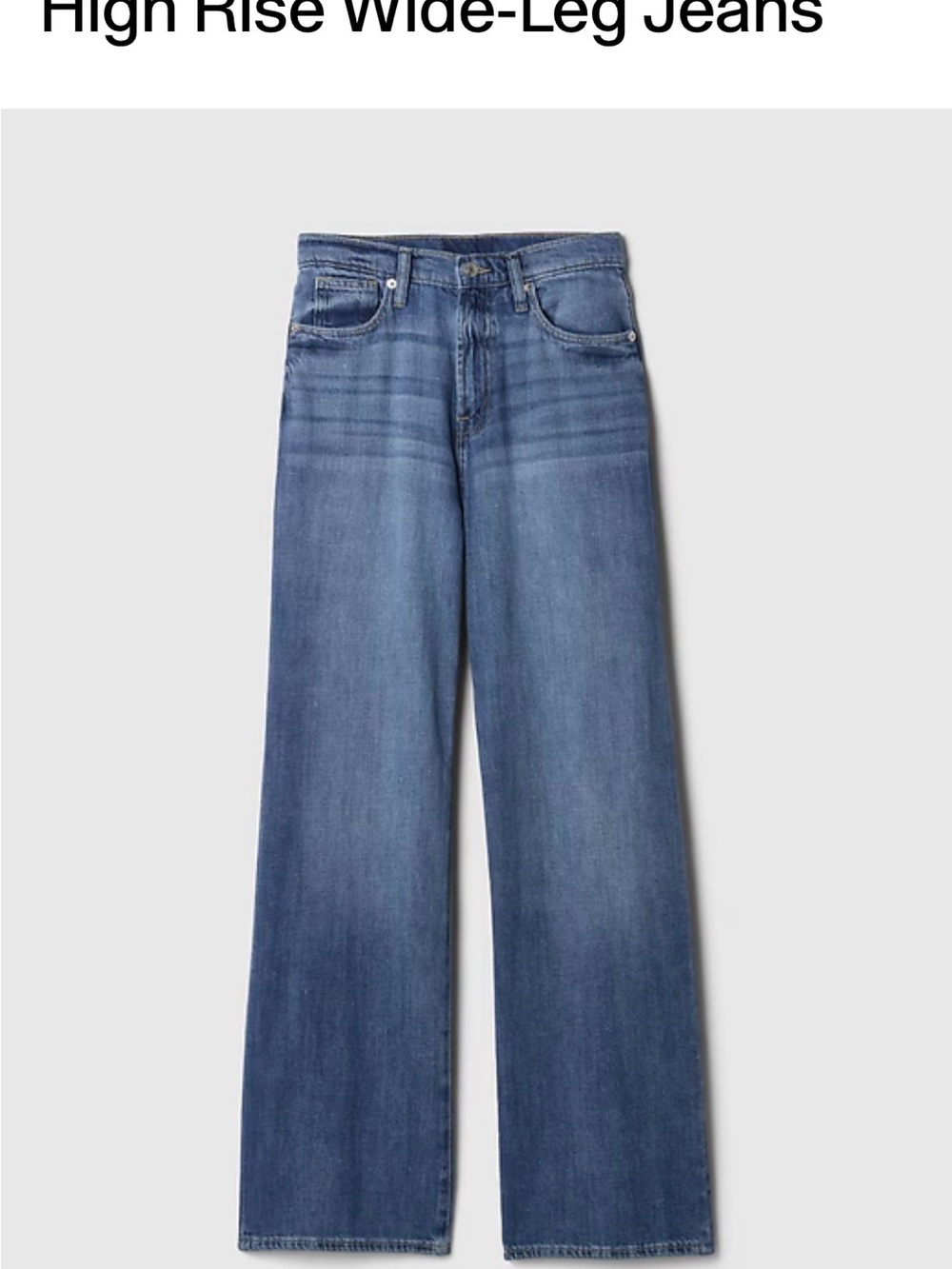 GAP High-Rise Wide Leg Jeans - Medium Blue Wash